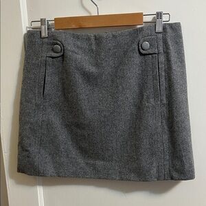 J. Crew Gray Mini Skirt with Button Details
